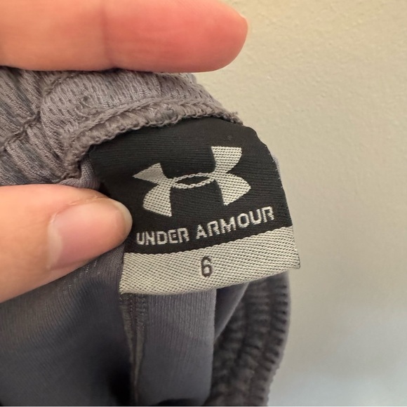 Under Armour Athletic Shorts Gray & Red Logo - Picture 3 of 3